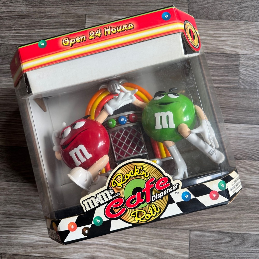 M&M's Rock'n Cafe Roll Candy Dispenser Red Green Jukebox Retro Collectible